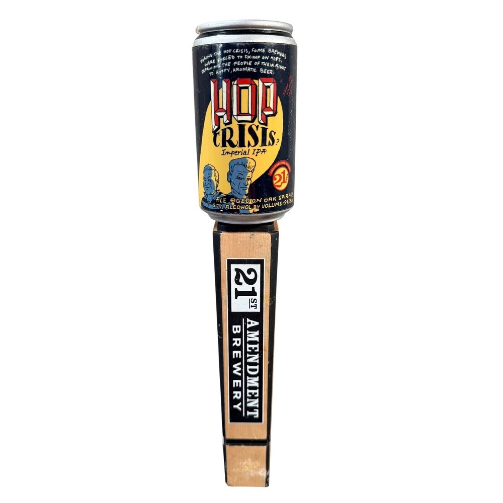 21st Amendment‎ Hop Crisis Beer Tap Handle Black Wood Craft Brewery Bar Decor